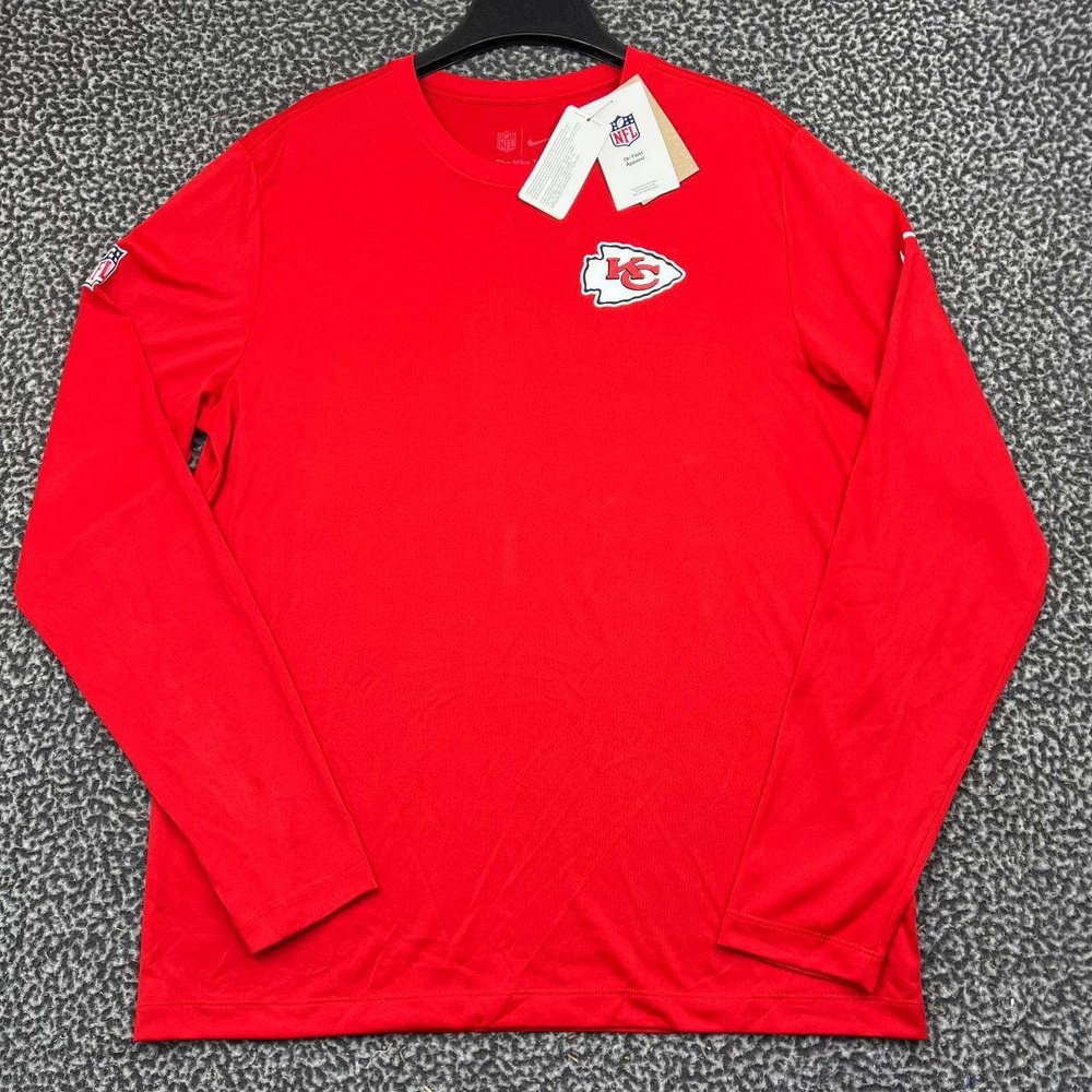Nike Kansas City Chiefs NFL Dri-Fit Shirt Men Large Red Long Sleeve New L